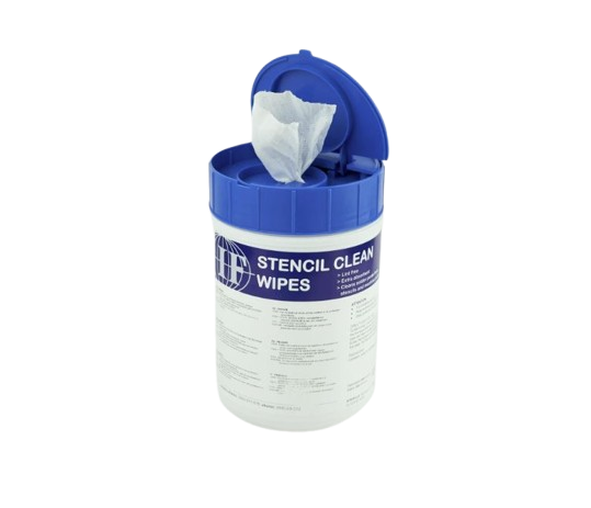 Cleaning wipes for cleaning stencils